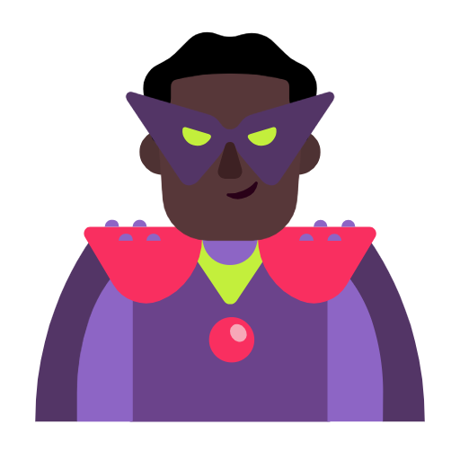 Чоловік-суперлиходій: дуже темний тон шкіри для Microsoft Windows 11 23H2 June 2024 Update