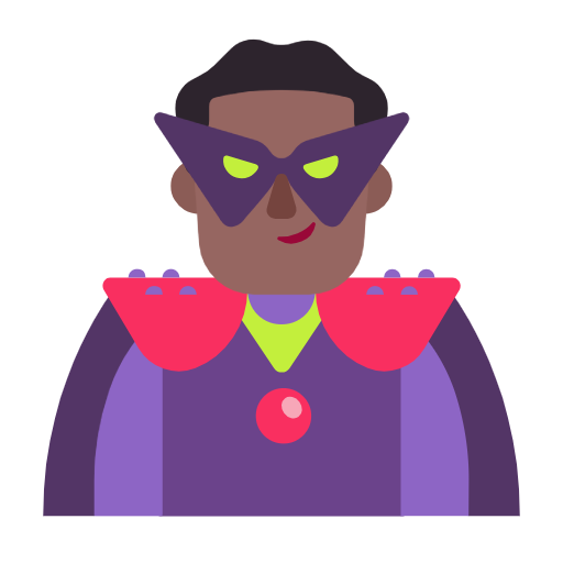 Чоловік-суперлиходій: темний тон шкіри для Microsoft Windows 11 23H2 June 2024 Update