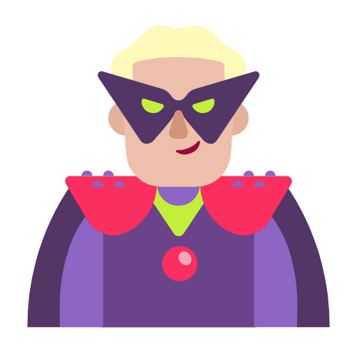 Чоловік-суперлиходій: світлий тон шкіри для Microsoft Windows 11 23H2 June 2024 Update