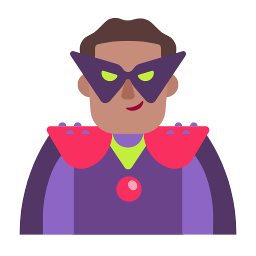 Чоловік-суперлиходій: середній тон шкіри для Microsoft Windows 11 23H2 June 2024 Update