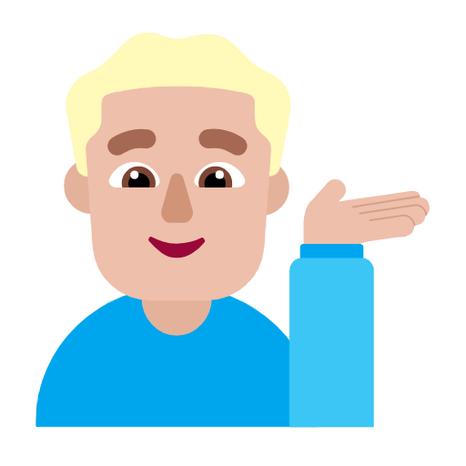 Мужчина тянет руку: светлый тон кожи для Microsoft Windows 11 23H2 June 2024 Update