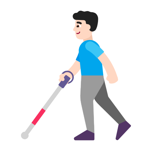 Мужчина с тростью для ходьбы: очень светлый тон кожи для Microsoft Windows 11 23H2 June 2024 Update