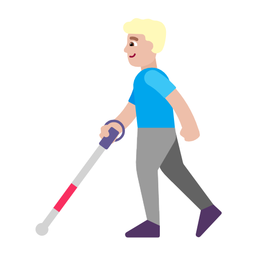 Мужчина с тростью для ходьбы: светлый тон кожи для Microsoft Windows 11 23H2 June 2024 Update