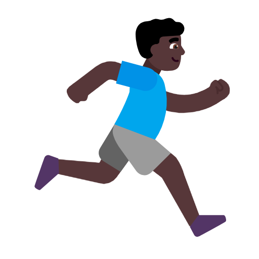 Мужчина бежит вправо: темный оттенок кожи для Microsoft Windows 11 23H2 June 2024 Update