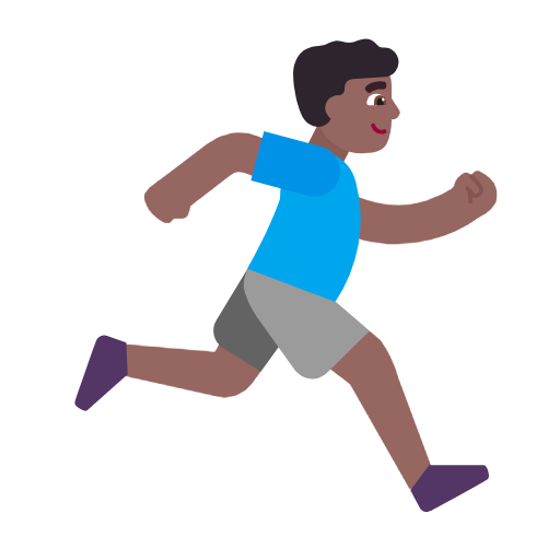 Мужчина бежит вправо: средне-темный тон кожи для Microsoft Windows 11 23H2 June 2024 Update