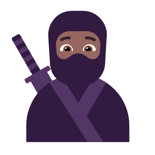 Ниндзя: темный тон кожи для Microsoft Windows 11 23H2 June 2024 Update