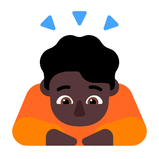 Людина кланяється: дуже темний тон шкіри для Microsoft Windows 11 23H2 June 2024 Update