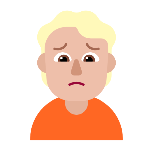 Нахмурившийся человек: светлый тон кожи для Microsoft Windows 11 23H2 June 2024 Update