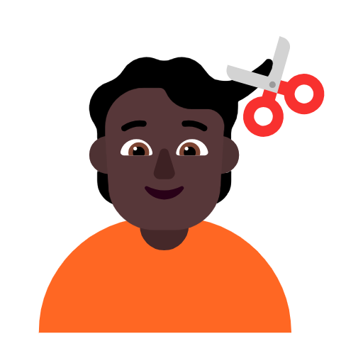 Человек у парикмахера: очень темный тон кожи для Microsoft Windows 11 23H2 June 2024 Update