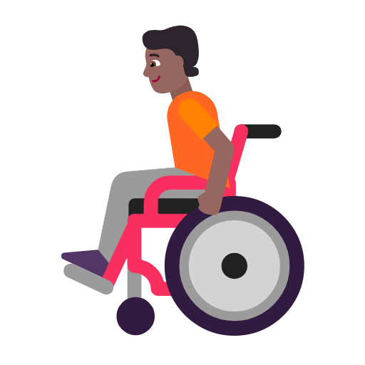 Человек в кресле-коляске с ручным приводом: темный тон кожи для Microsoft Windows 11 23H2 June 2024 Update