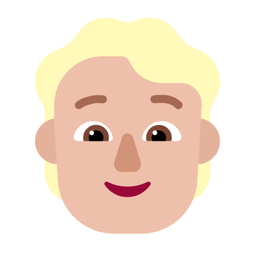 Человек со светлыми волосами: светлый тон кожи для Microsoft Windows 11 23H2 June 2024 Update