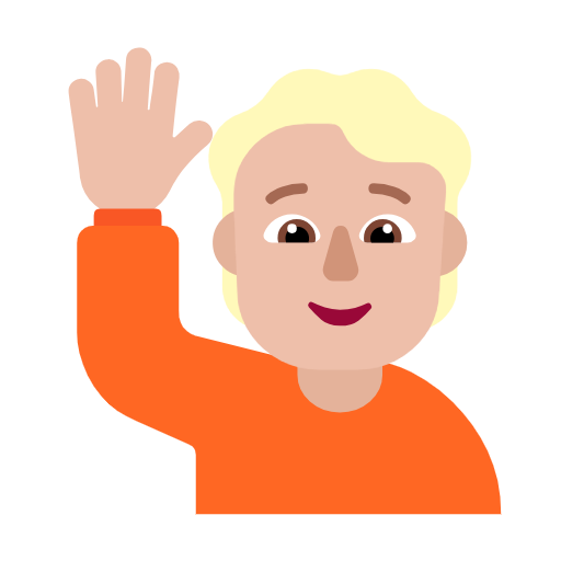 Людина з піднятою рукою: світлий тон шкіри для Microsoft Windows 11 23H2 June 2024 Update