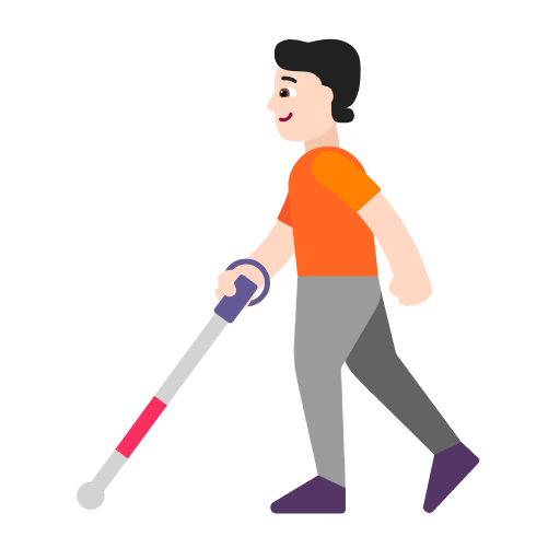 Людина з білою тростиною: дуже світлий тон шкіри для Microsoft Windows 11 23H2 June 2024 Update