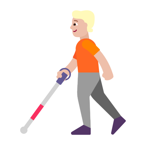 Людина з білою тростиною: світлий тон шкіри для Microsoft Windows 11 23H2 June 2024 Update