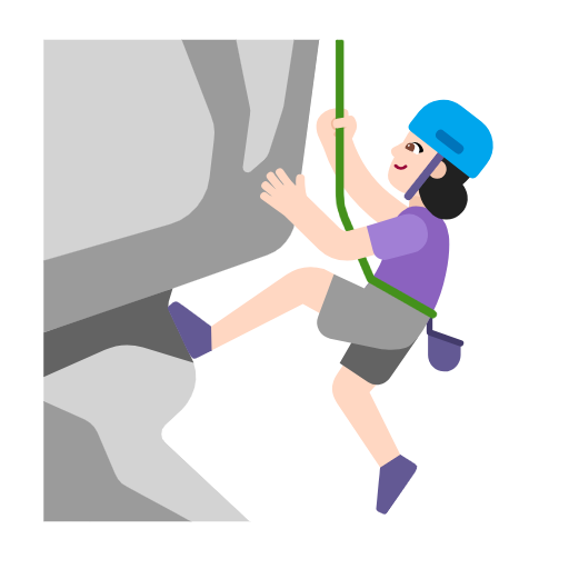 Женщина взбирается по скале: очень светлый тон кожи для Microsoft Windows 11 23H2 June 2024 Update