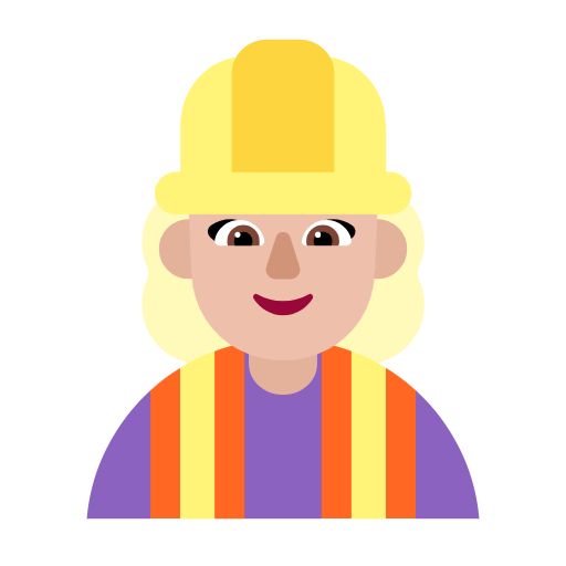 Женщина-строитель: светлый тон кожи для Microsoft Windows 11 23H2 June 2024 Update