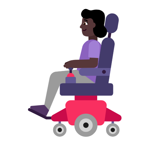 Жінка в електричному візку: дуже темний тон шкіри для Microsoft Windows 11 23H2 June 2024 Update