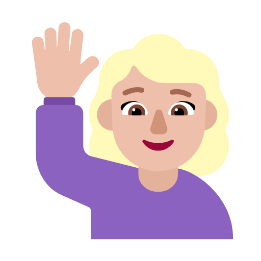 Жінка з піднятою рукою: світлий тон шкіри для Microsoft Windows 11 23H2 June 2024 Update