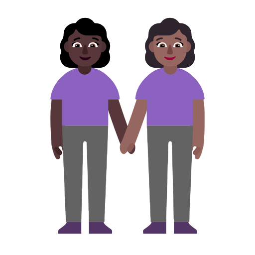 Две женщины: очень темный тон кожи темный тон кожи для Microsoft Windows 11 23H2 June 2024 Update