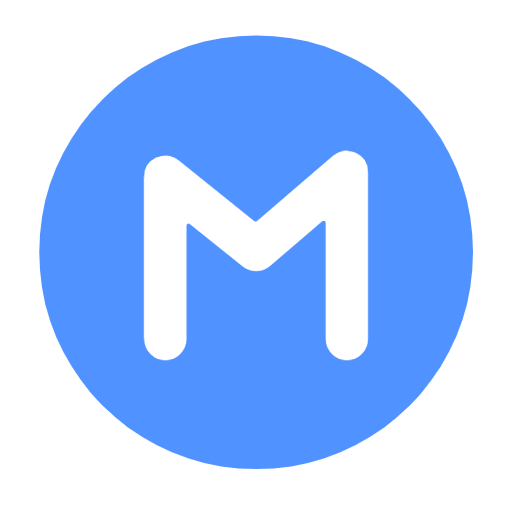 حرف M داخل دائرة