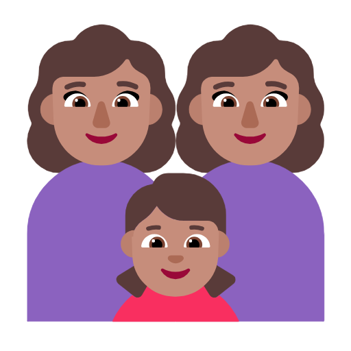 عائلة - امرأة: بشرة متوسطة، امرأة: بشرة متوسطة، فتاة: بشرة متوسطة