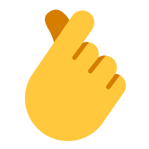 يد مع تقاطع السبابة والإبهام