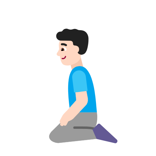 رجل يركع: بشرة فاتحة