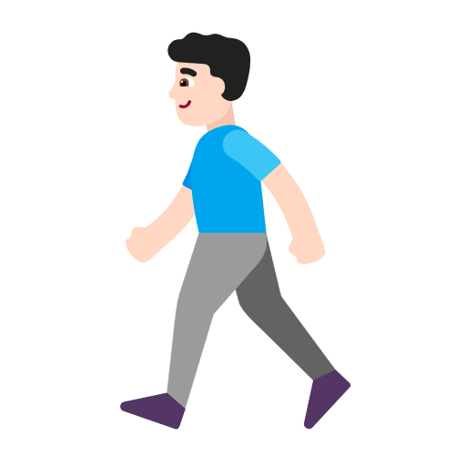 رجل يمشي: بشرة فاتحة