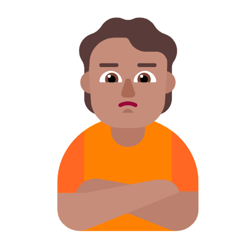 شخص متجهم: بشرة متوسطة