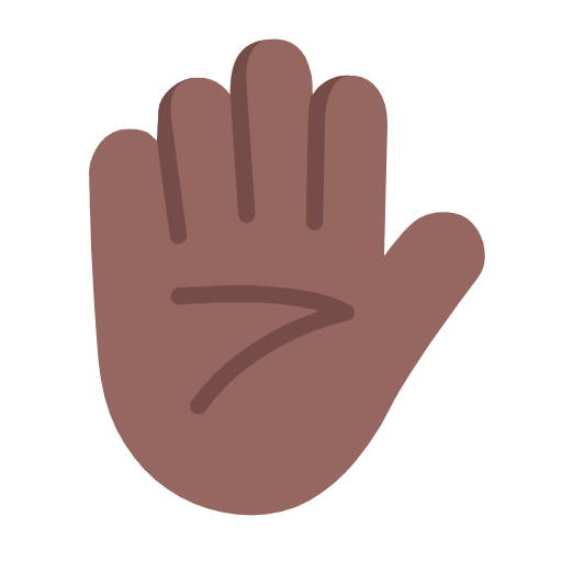 يد مرفوعة: بشرة داكنة متوسطة