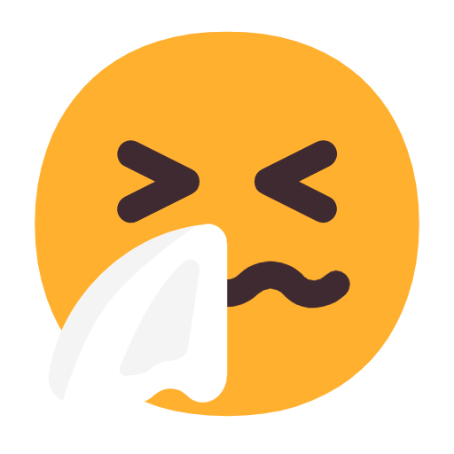 وجه يعطس
