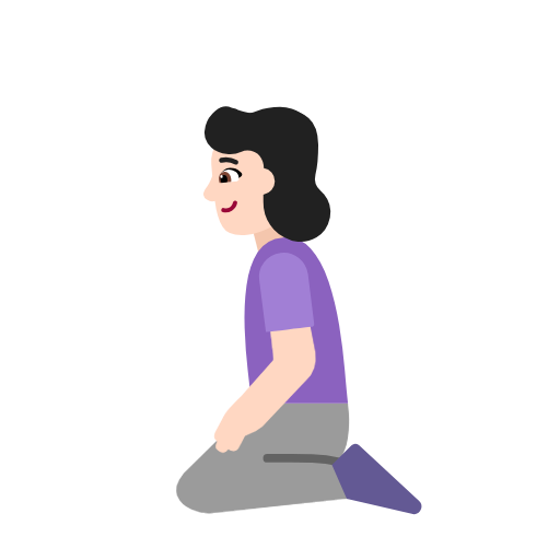امرأة راكعة: بشرة فاتحة