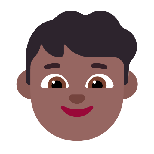 Мальчик: темный тон кожи для Microsoft Windows 11 24H2 August 2025 Update