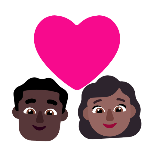 Couple Com Coração - Homem: Tom de Pele Escura, Mulher: Tom de Pele Médio-escuro para Microsoft Windows 11 24H2 August 2025 Update