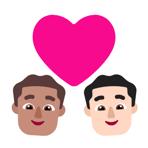 Закохана пара: чоловік чоловік середній тон шкіри дуже світлий тон шкіри для Microsoft Windows 11 24H2 August 2025 Update