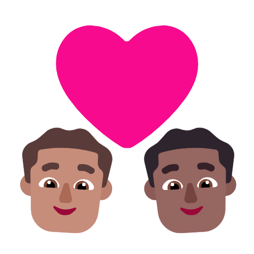 Закохана пара: чоловік чоловік середній тон шкіри темний тон шкіри для Microsoft Windows 11 24H2 August 2025 Update