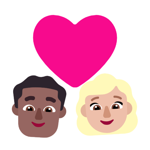 Пара з серцем-чоловік: середньо-темний тон шкіри, жінка: середньо-світлий тон шкіри для Microsoft Windows 11 24H2 August 2025 Update