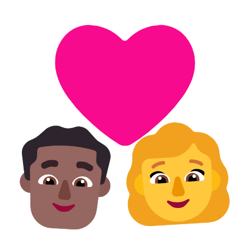 Casal com coração - Homem: Tom de pele médio-escuro, Mulher: Sem tom de pele para Microsoft Windows 11 24H2 August 2025 Update