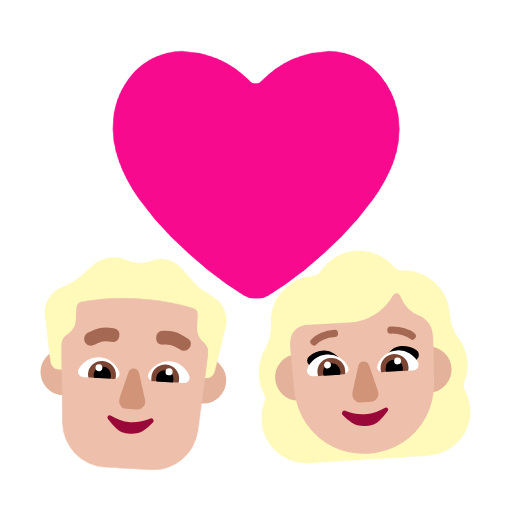 Casal com coração - Homem: Tom de pele médio-claro, Mulher: Tom de pele médio-claro para Microsoft Windows 11 24H2 August 2025 Update