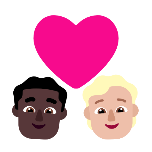 Пара з серцем: чоловік, Людина, темний тон шкіри, середньо-світлий тон шкіри для Microsoft Windows 11 24H2 August 2025 Update