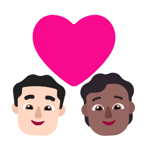 Пара з серцем: чоловік, особистість, світлий тон шкіри, середньо-темний тон шкіри для Microsoft Windows 11 24H2 August 2025 Update