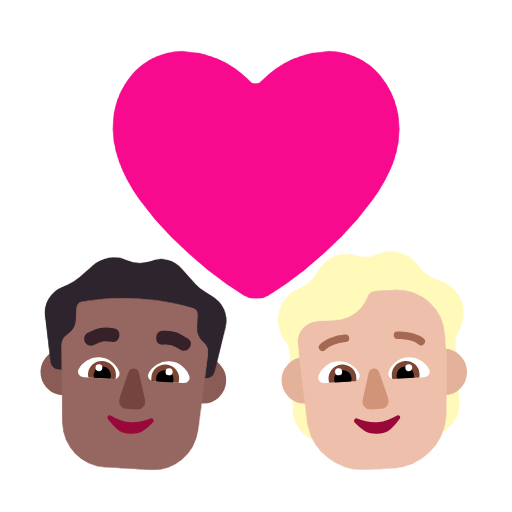 Пара з серцем: чоловік, особистість, середньо-темний тон шкіри, середньо-світлий тон шкіри для Microsoft Windows 11 24H2 August 2025 Update