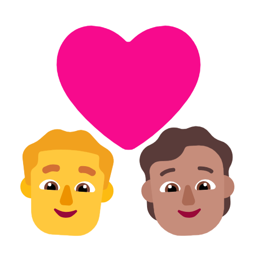 <p>Casal com Coração: Homem, Pessoa, Sem Tom de Pele, Tom de Pele Médio</p> para Microsoft Windows 11 24H2 August 2025 Update