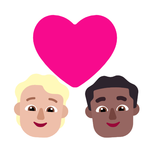 Casal com coração: Pessoa, Homem, Tom de pele médio-claro, Tom de pele médio-escuro para Microsoft Windows 11 24H2 August 2025 Update