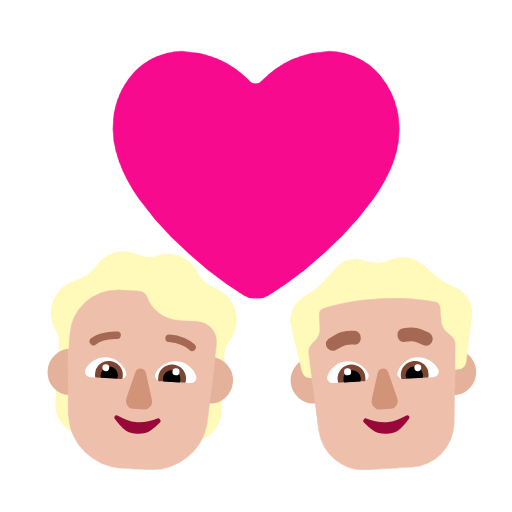 Пара з серцем: людина, чоловік, середньо-світлий тон шкіри для Microsoft Windows 11 24H2 August 2025 Update