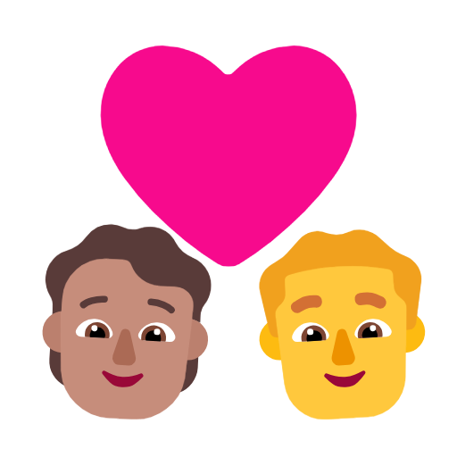 <p>Par de com Coração: Pessoa, Homem, Tom de Pele Médio, Sem Tom de Pele</p> para Microsoft Windows 11 24H2 August 2025 Update