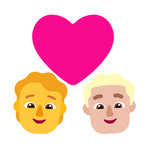 Пара з серцем: людина, чоловік, без тону шкіри, середньо-світлий тон шкіри для Microsoft Windows 11 24H2 August 2025 Update