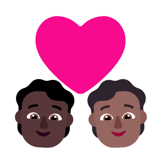 Закохана пара: дорослий дорослий дуже темний тон шкіри темний тон шкіри для Microsoft Windows 11 24H2 August 2025 Update