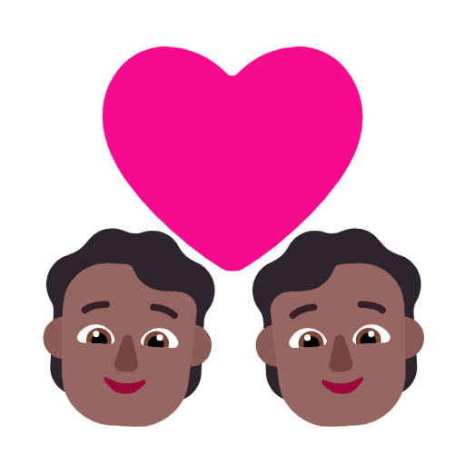 Casal com coração: Pessoa, Pessoa, Tom de pele médio-escuro para Microsoft Windows 11 24H2 August 2025 Update