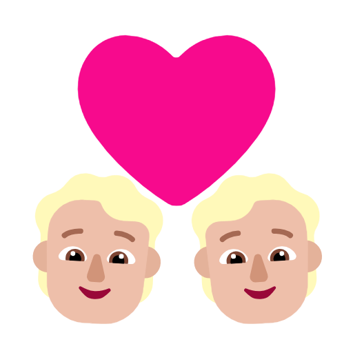 Casal com coração: Pessoa, Pessoa, Tom de pele médio-claro para Microsoft Windows 11 24H2 August 2025 Update